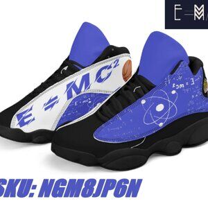 E=M/C2 Ballers Edition Men's Blue PU Leather Basketball Shoes sneakers active